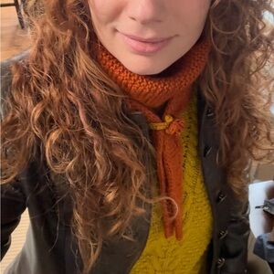 Hand Knitted Sophie Scarf & Rose Bud Scarf Ring - 100% Wool